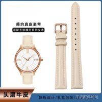 Tương thích với dây đeo đồng hồ Tissot 1853 bằng da nữ Zhenshi màu be nhanh chóng tháo rời tai khóa kim dây đeo bằng da 16mm