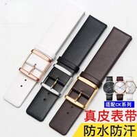Tương thích với dây đeo đồng hồ CK cho nam và nữ, dây da thật, khóa chốt, phụ kiện dây đai K2Y211 K2Y231, phụ kiện đồng hồ CK 18mm 20mm