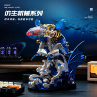 Tương thích với dòng động vật cá voi nhảy cơ học LEGO lắp ráp khối đồ chơi đồ chơi bé trai