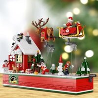 Tương thích với dòng LEGO Giáng sinh lắp ráp các khối xây dựng  cho trẻ em Đồ chơi ngôi nhà trên cây quà tặng ngày lễ