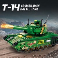 Tương thích với gạch LEGO Đồ chơi lắp ráp xe tăng bánh xích T-14 Câu đố mô hình 6-12 tuổi