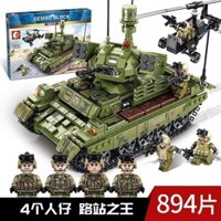 Tương thích với gạch LEGO Lắp ráp xe tăng quân sự đồ chơi cậu bé mô hình xe bọc thép mô hình quân đội