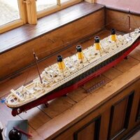 Tương thích với gạch LEGO Titanic khổng lồ giáo dục lắp ráp đồ chơi cậu bé 8 tuổi handmade DIY quà