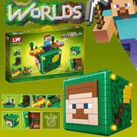 Tương thích với gạch LEGO minecraft hộp của Steve Đồ chơi xây dựng lắp ráp mô hình