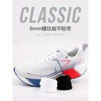 Tương thích với giày thể thao nam và nữ Xtep 360X, giày chạy, dây giày phẳng đặc biệt, màu trắng đen, chất lượng chính hãng