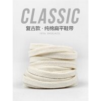 Tương thích với giày Vans canvas nam và nữ, giày Converse cổ thấp và cao, dây giày 1970s, cotton nguyên chất, màu trắng nhạt, đen, phẳng, nguyên bản