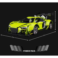 Tương thích với hộp Lego K, khối xây dựng Audi R8, xe thể thao có thể điều khiển từ xa, đồ chơi lắp ráp cho bé trai