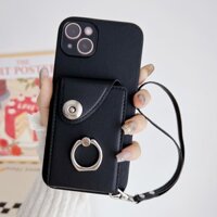 Tương thích với iPhone 12 11 8 7 mini + Pro X XS XR Max SE 2 3 Ví 7 Thẻ có Accordion, Giá đỡ nhẫn & Dây đeo cổ tay