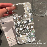 Tương thích với IPhone 16 15 14 13 12 Pro Max IPhone Case 11 13 Ốp điện thoại Laser Vortex sang trọng Graffiti Kitten Thiết kế mới Thả bảo vệ mặt sau mềm