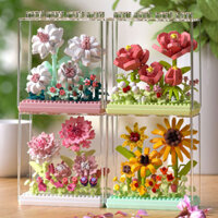 Tương thích với khối Lego, bó hoa vĩnh cửu, đồ chơi lắp ráp hạt vi mô, tương thích với quà tặng ngày lễ Lego, hộp trang trí giấc mơ