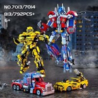Tương thích với khối Lego, robot ô tô biến hình Bumblebee King Kong Optimus Prime, lắp ráp khó cho bé trai