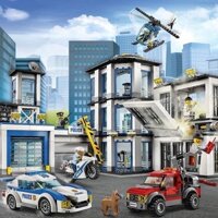 Tương thích với Khối xây dựng Lego City Series Trụ sở cảnh sát Máy bay ô tô Trẻ em Bé trai Đồ chơi lắp ráp Quà tặng 2.20