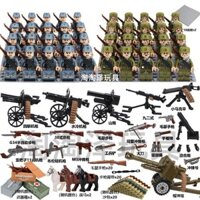 Tương thích với Khối xây dựng Lego Chiến tranh thế giới II Lính nhân vật nhỏ Tám đường Quân đội Tình nguyện Quân đội Hoa Kỳ Nhân vật nhỏ Vũ khí Đồ chơi quân sự Nam 2.24
