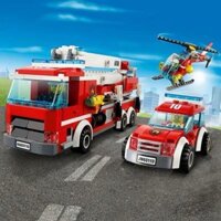 Tương thích với Khối xây dựng Lego City Series Trạm cứu hỏa Cảnh sát Xe cứu hỏa Xe ô tô Bé trai Giáo dục Xe lắp ráp 3.13
