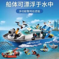 Tương thích với Lego 60277 City Series Cảnh Sát Tuần Tra Thuyền Cảnh Sát Tàu Vũ Trụ Giáo Dục Lắp Ráp Đồ Chơi Khối Xây Dựng Cậu Bé 2.28