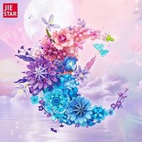 Tương thích với Lego Bó Hoa Lãng Mạn Bảo Quản Hoa Mặt Trăng Hoa Đồ Trang Trí Trẻ Em Giáo Dục Lắp Ráp Khối Xây Dựng Đồ Chơi Bé Gái Quà Tặng 2.2666