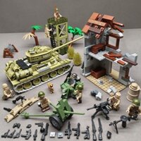 Tương thích với Lego Chiến tranh thế giới thứ hai Hổ Báo Đức Xe tăng Quân đội Liên Xô Xe bọc thép Bé trai Giáo dục Lắp ráp Khối xây dựng Y85