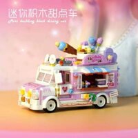Tương thích với Lego City Cảnh đường phố Xe bán bánh burger cho bé gái Khối xây dựng giáo dục tăng cường trí não Đồ chơi kem 2.19