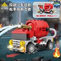 Tương thích với Lego City Water Tank Bọt Xe Cứu Hỏa Mô Hình Lắp Ráp Hạt Nhỏ Bé Trai Lắp Ráp Khối Xây Dựng Đồ Chơi 2001