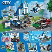 Tương thích với Lego City Series 60316 Hiện đại hóa Trạm cảnh sát bé trai Khối xây dựng xe cảnh sát Quà tặng máy bay 2.20