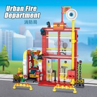 Tương thích với Lego City Series Trạm cứu hỏa cảnh sát Khối xây dựng Xe cứu hỏa Cảnh sát Ô tô Máy bay Đồ chơi lắp ráp giáo dục 2.20