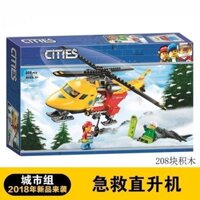 Tương thích với Lego City Series Máy bay trực thăng sơ cứu Bắc Cực 10868 Khối xây dựng lắp ráp giáo dục Đồ chơi cậu bé Quà tặng 35.1