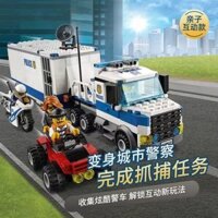 Tương thích với Lego City Series Trạm Cảnh Sát Di Động Trung Tâm Chỉ Huy Lắp Ráp Khối Xây Dựng Ô Tô Máy Bay Đồ Chơi Giáo Dục 3.13