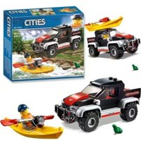 Tương thích với Lego City Series Rowing Adventure Pickup Truck Xe địa hình Bé trai Lắp ráp giáo dục Khối xây dựng Đồ chơi CR12