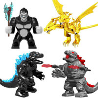 Tương thích với Lego Godzilla vs King Kong Ghidorah Mechanical Monster Skull Island Chimpanzee Dorsal Fin Khối xây dựng trục khổng lồ N0