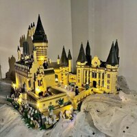 Tương thích với lego harry potter hogwarts Lâu đài Người lớn Khối xây dựng Lắp ráp cứng Đồ chơi giáo dục