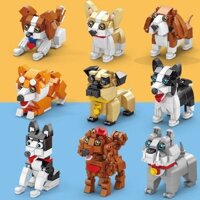 Tương thích với Lego Hạt Nhỏ Lắp Ráp Khối Xây Dựng Bé Trai Bé Gái Đồ Chơi Giáo Dục Động Vật Thú Cưng Chó Con Đồ Trang Trí Hồ