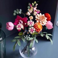Tương thích với LEGO hoa vĩnh cửu Đồ chơi khối xây dựng hoa hồngquà tặng cô gái