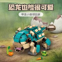 Tương thích với Lego Jurassic World 77962 Ankylosaurus Snare Trống Trẻ Em Lắp Ráp Khối Xây Dựng Đồ Chơi Khủng Long Trẻ Em