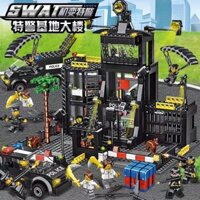 Tương thích với Lego Khối xây dựng Trụ sở cảnh sát Trạm cảnh sát Tòa nhà thị trấn Cảnh xây dựng Bé trai Bé gái Đồ chơi lắp ráp giáo dục 3.13