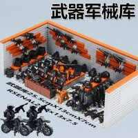 Tương thích với Lego Khối xây dựng quân sự Súng vũ khí hạng nặng Phòng quân đội Cảnh sát SWAT Thiết bị Ba lô cậu bé
