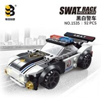 Tương thích với Lego Khối Xây Dựng Xe Cảnh Sát Trẻ Em Lắp Ráp Đồ Chơi Giáo Dục Hạt Nhỏ Xe Tăng Ro