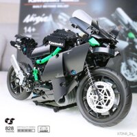 Tương thích với Lego khối xây dựng xe máy Kawasaki H2R Ninja 400 đầu máy người lớn khó lắp ráp đồ chơi mô hình