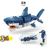 Tương thích với Lego Khối xây dựng Bé trai Động vật Lắp ráp Mô hình Hổ mang Cá mập Trẻ em Giáo dục Thực hành Khối xây dựng