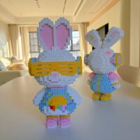 Tương thích với Lego Khối Xây Dựng Kính Thỏ Mới Phong Cách Trung Hoa Dễ Thương Thỏ 3d Handmade Xếp Hình Đồ Chơi Cô Gái Quà Tặng