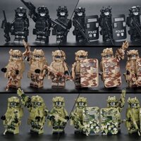Tương thích với Lego Lực lượng đặc biệt Minifigures Khối xây dựng quân sự hiện đại Minifigures Thiết bị súng lính Đồ chơi trẻ em