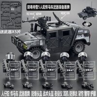 Tương thích với Lego Military Minifigures Chống vi-rút SWAT Hummer Lực lượng đặc biệt Khối xây dựng lắp ráp