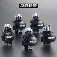 Tương thích với Lego Military Minifigures Chống khủng bố SWAT Lính Khối xây dựng Minifigures Chống @ -