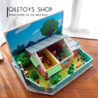 Tương thích với LEGO Nhà của Chibi Maruko-chan Cảnh đường phố khu nhà Đồ chơi mô hình tòa nhà lắp ráp