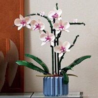 Tương thích với LEGO Orchid Bó hoa vĩnh cửu Khối xây dựng Phòng khách sáng tạo Đồ trang trí văn phòng Bé gái Lắp ráp Đồ