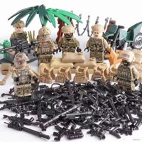 Tương thích với LEGO quân sự minifigures cảnh sát lực lượng đặc biệt đội hổ bay kết hợp các khối xây dựng lắp ráp búp bê
