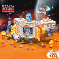 Tương thích với Lego Snoopy Space Series Siêu thị Phim hoạt hình Cảnh tên lửa Trạm vũ trụ Hộp bí ẩn Trẻ em Lắp ráp Đồ chơi Hoạt hình Anime Hàng hóa