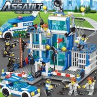 Tương thích với Lego SWAT Trạm Cảnh Sát Khối Xây Dựng Khối Xây Dựng Thành Phố Chống Cháy Nổ Lắp Ráp Đồ Chơi Bé Trai Ô Tô 8-12 Tuổi