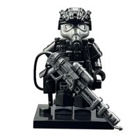 Tương thích với Lego SWAT Minifigure Khối xây dựng quân sự Phản diện Diệt virus Lính thở lửa Lắp ráp trẻ em