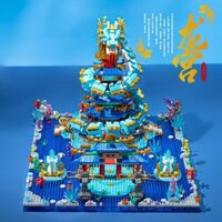 Tương thích với LEGO Truyền Thuyết Đông Trung Quốc Cung Điện Rồng Biển Khối Xây Dựng Huyền Thoại Đen Ngộ