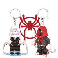 Tương thích với Lego Spider-Man Miles Khối xây dựng Minifigure Gwen Móc khóa Cặp đôi Mặt dây chuyền quà tặng nữ